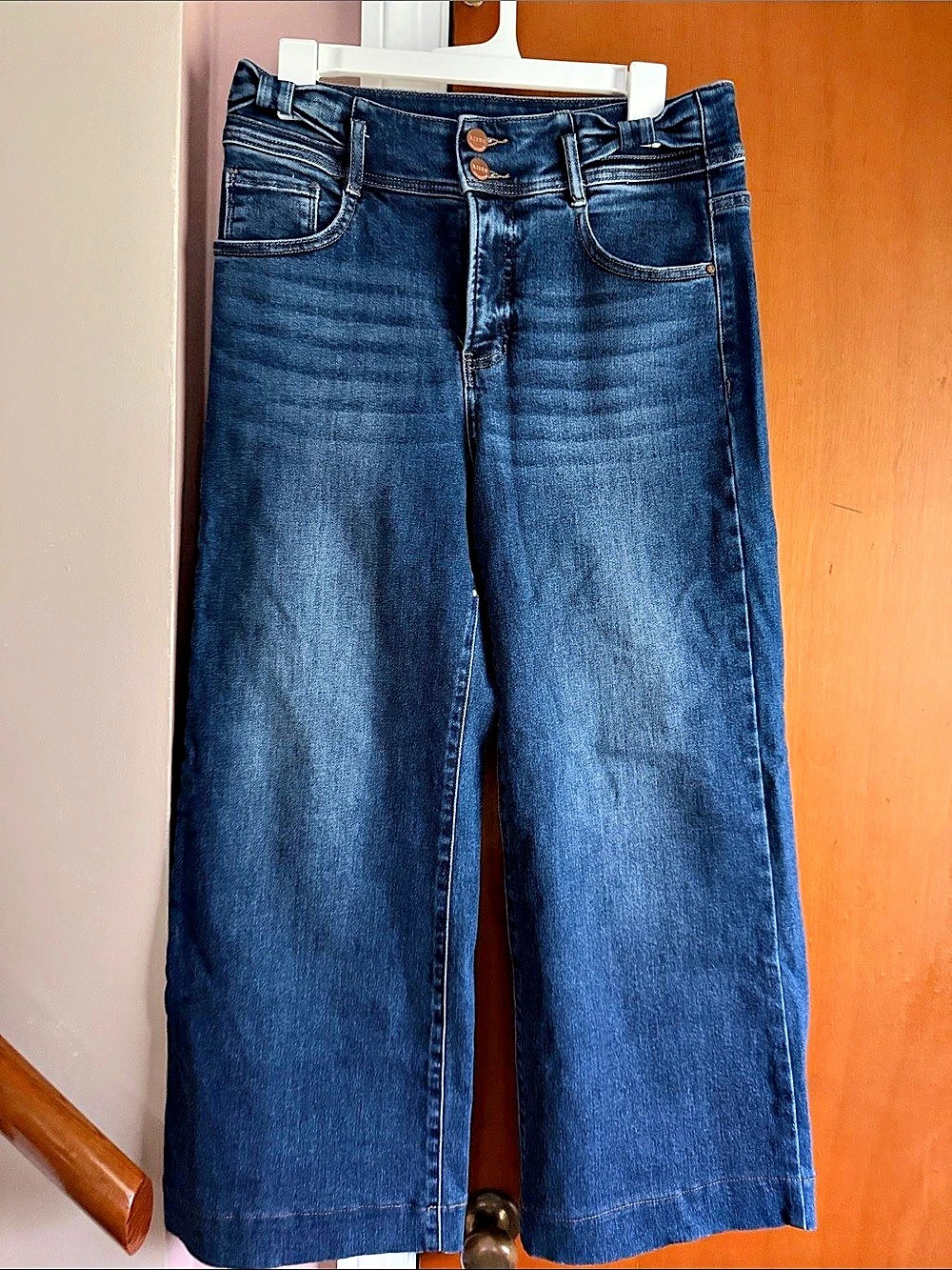 Risen Jeans Risen High Rise Tummy Control Wide Leg Double Button Jeans High Rise